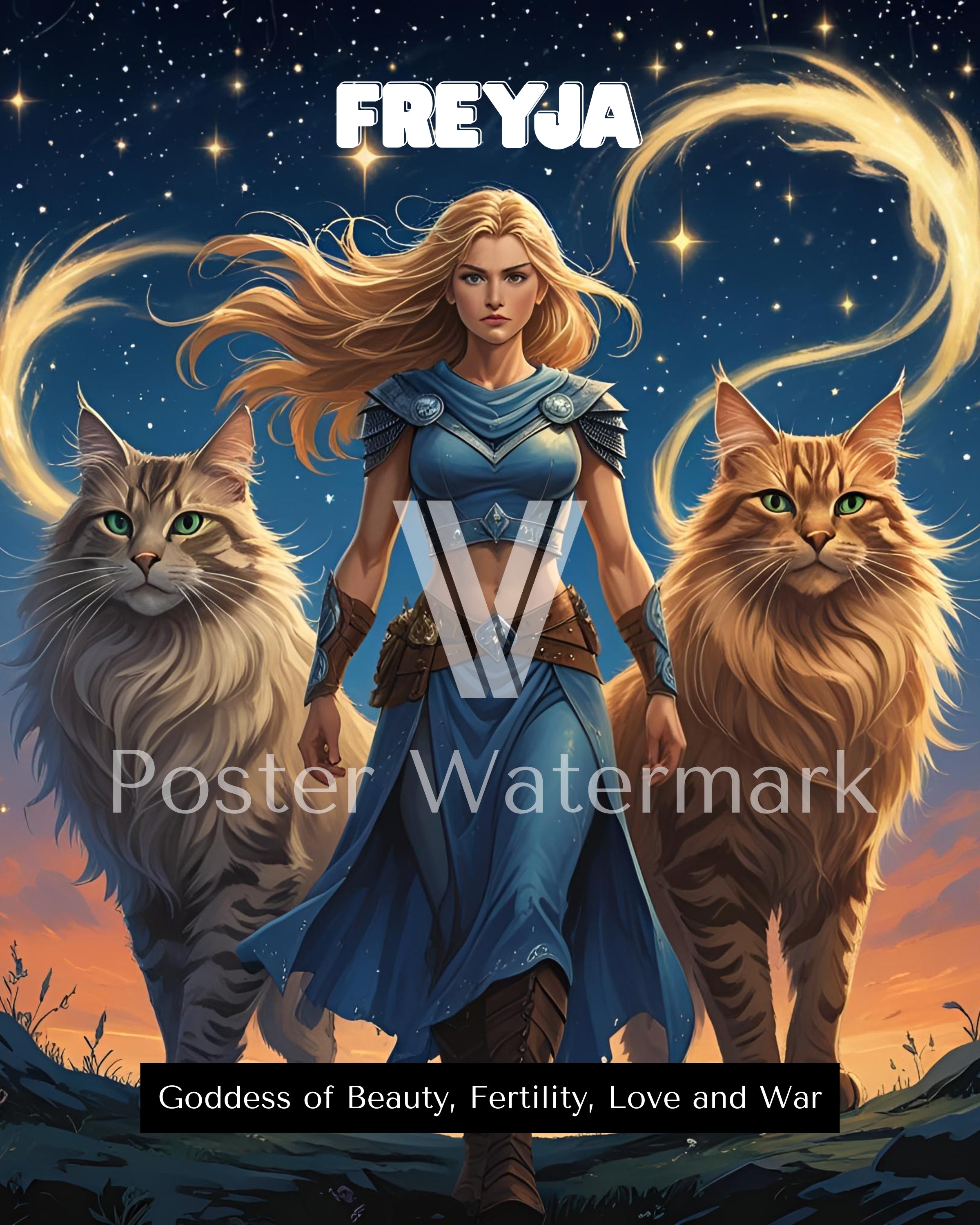Freyja Digital Art - Norse Mythology Goddess - Freyja Poster