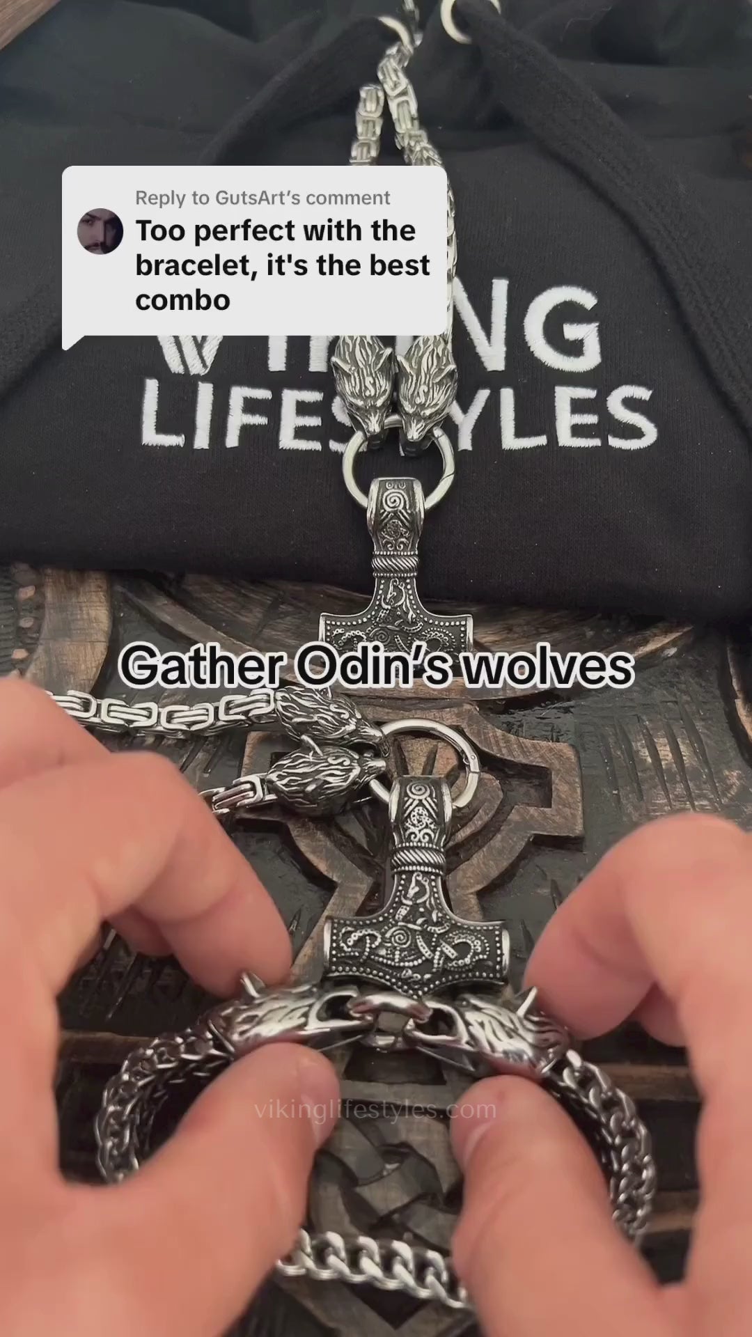 Odin's Wolves Bracelet - Geri and Freki - Norse Mythology Inspired (International)