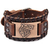 Load image into Gallery viewer, Leather Fenrir Bracelet - VikingLifestyles 
